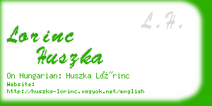 lorinc huszka business card